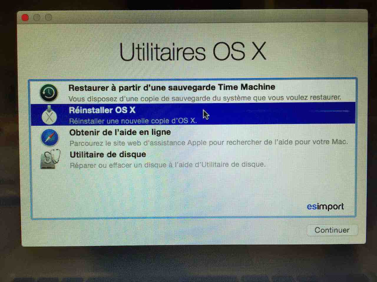 réinstaller Mac os