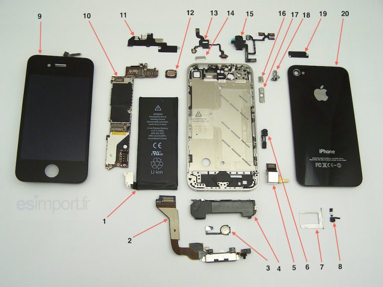 iPhone 4 : vue éclatée