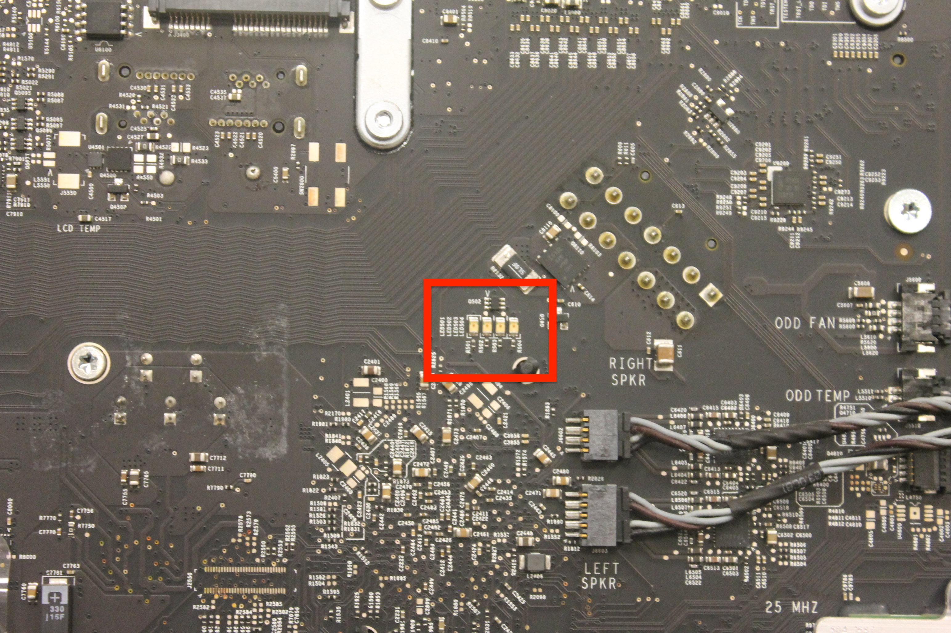 LED diagnostic carte mère iMac 27