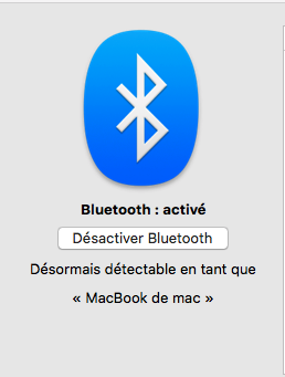 bluetooth activé