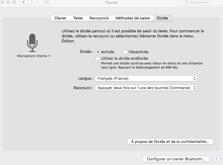 dictée vocale apple