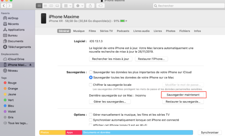 sauvegarder iphone 1